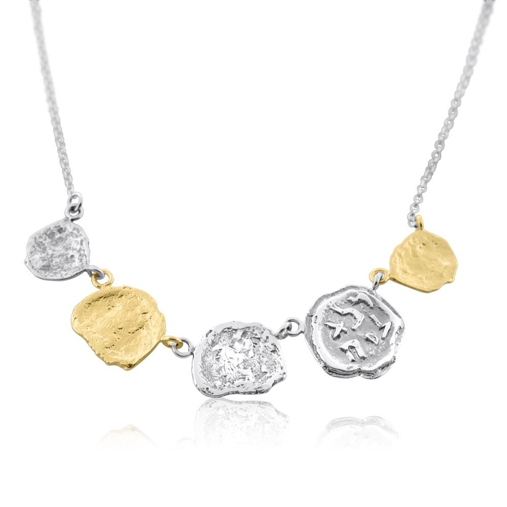 Pure for God: Silver and 22K Gold Plated 5 Parts Necklace - 1