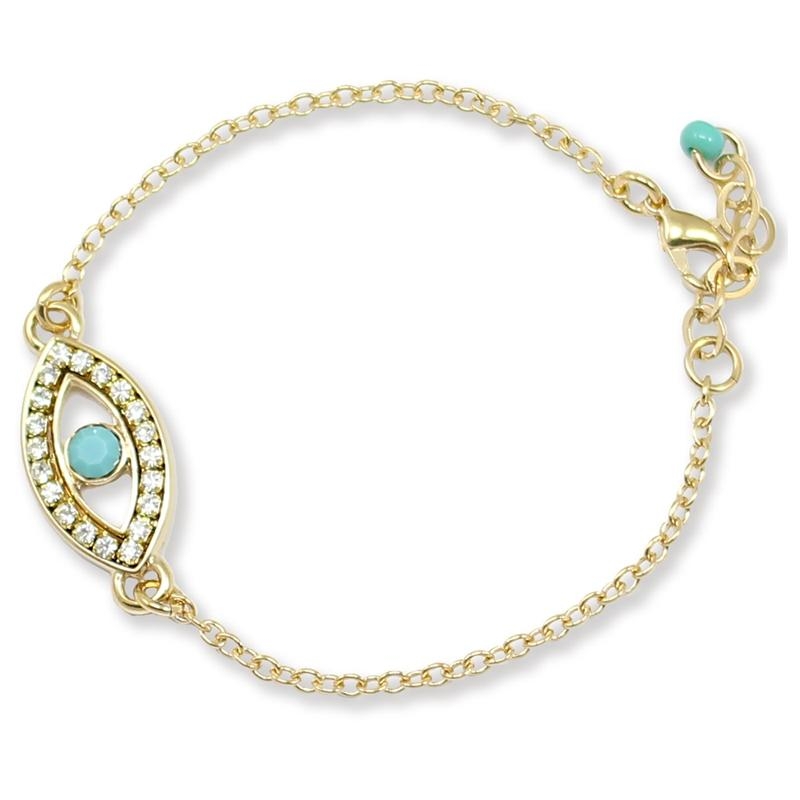 Danon Fashion Chain Bracelet with Swarovski Crystal Eye - 1