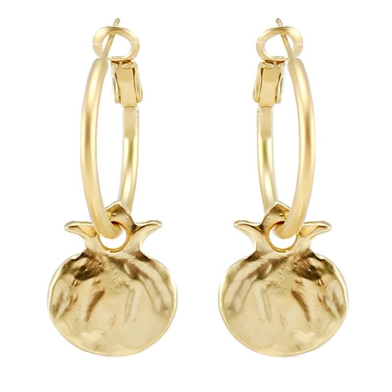 Danon Gold Plated Pomegranate Hoop Earrings - 1