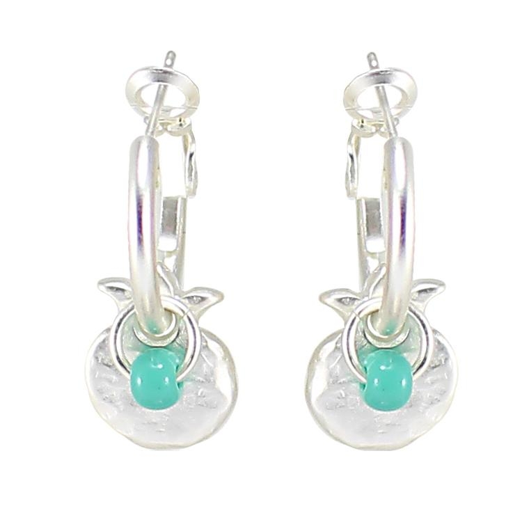 Danon Silver Plated Pomegranate Earrings with Turquoise Bead - 1