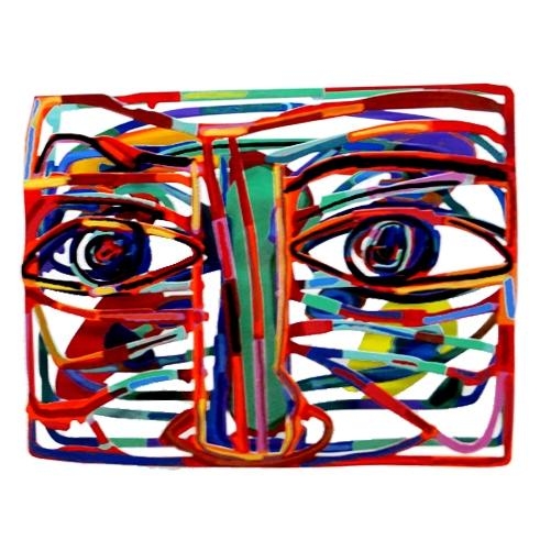 David Gerstein Limited Edition Hand-Signed Wall Sculpture - Graffiti Face - 1