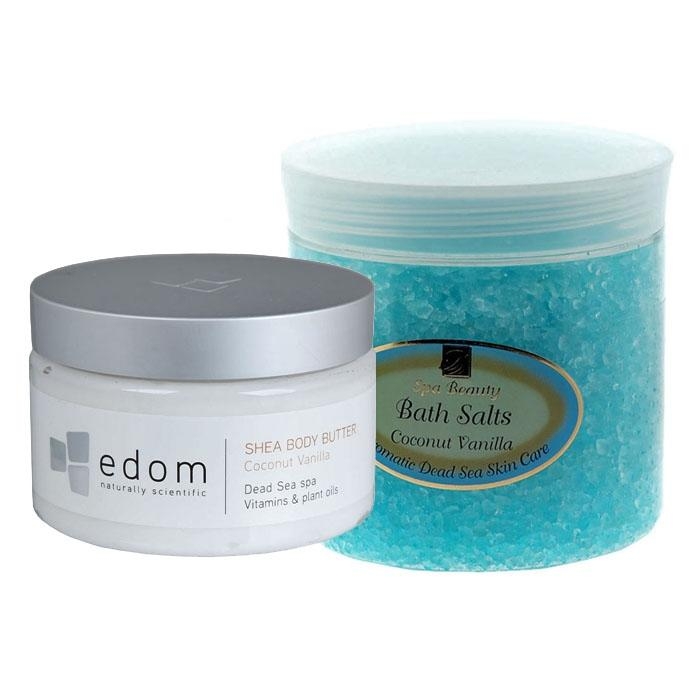 Edom Shea Body Butter and Aromatic Dead Sea Bath Salt. Coconut Vanilla - 1