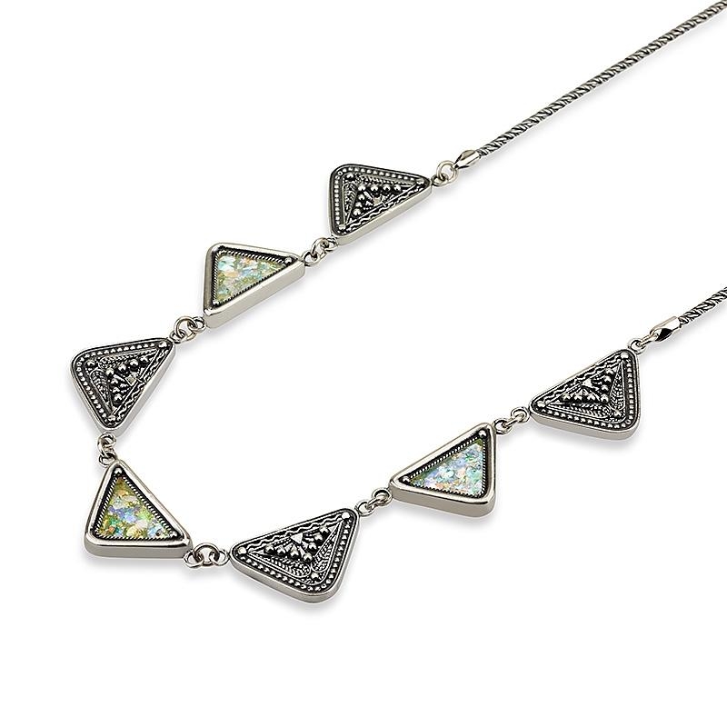 Ethnic Roman Glass and Silver Fashion Necklace - 1