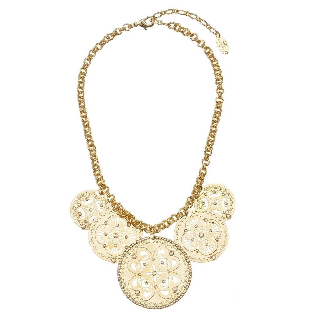 Filigree Disks: Ornate Golden Necklace by LK Designs - 1