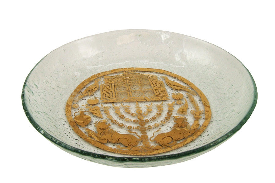  Glass Bowl with Gold Leaf - Menorah. Adaptation. Rome, 4th Century CE - 1