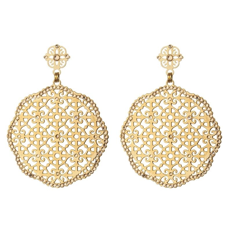 Gold Circle Earrings by L.K. Designs - 1