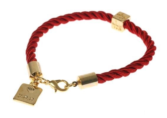 Gold Plated and Red Rope Bracelet - Love and Protection by Or Jewelry - 1