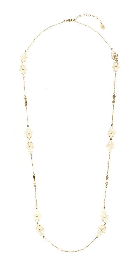 Golden Multi-Hamsa Necklace by LK Designs - 1