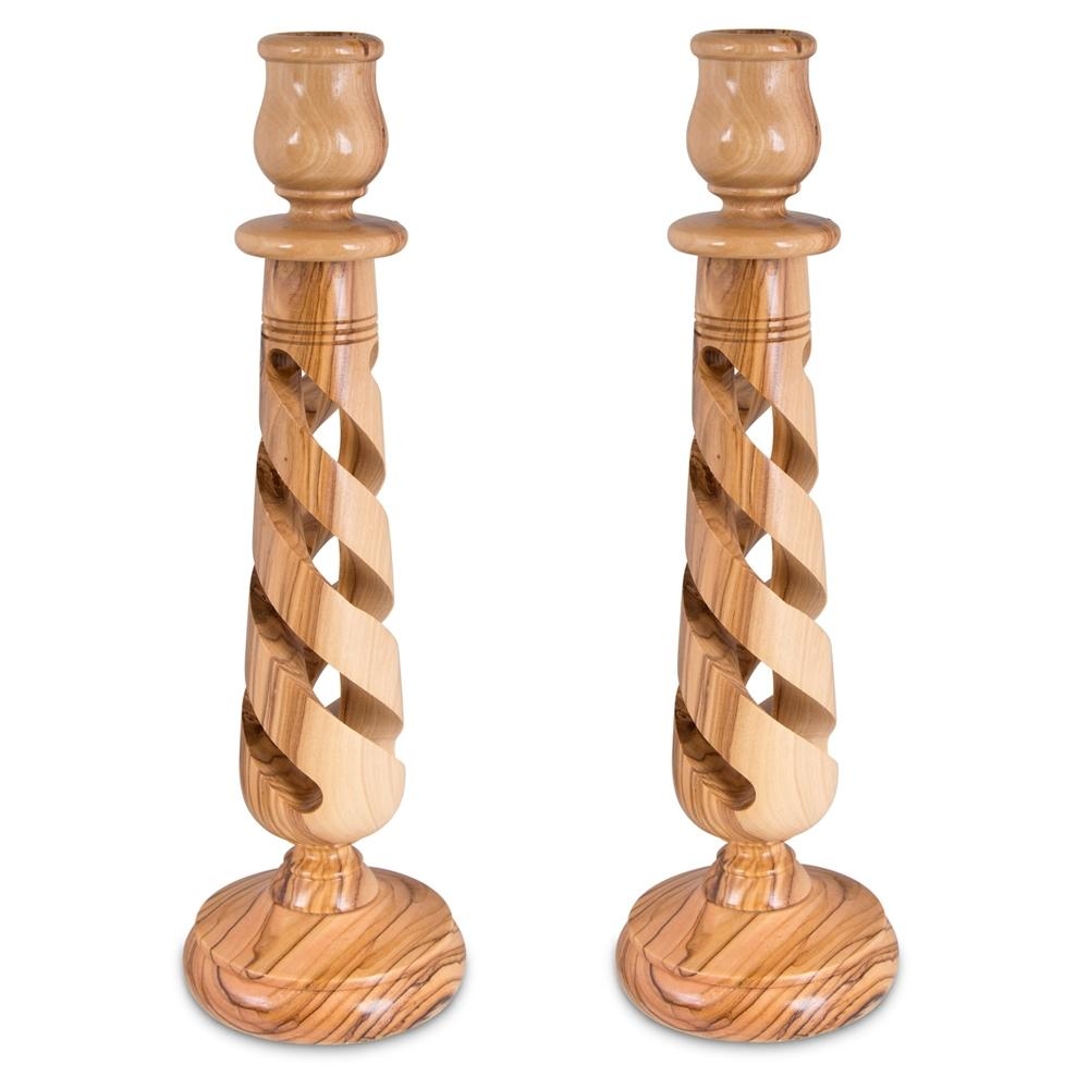 Olive Wood Tealight Candle Holders Set /candlestick Holders