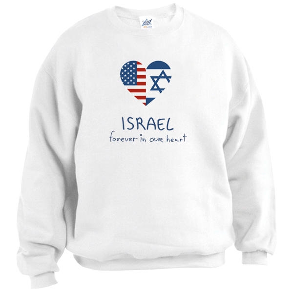  Israel USA Sweatshirt - Forever in Our Heart. White - 1