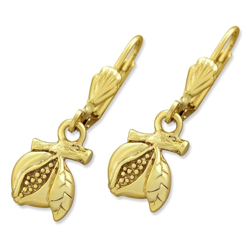 Marina Gold Plated Open Pomegranate Earrings - 1