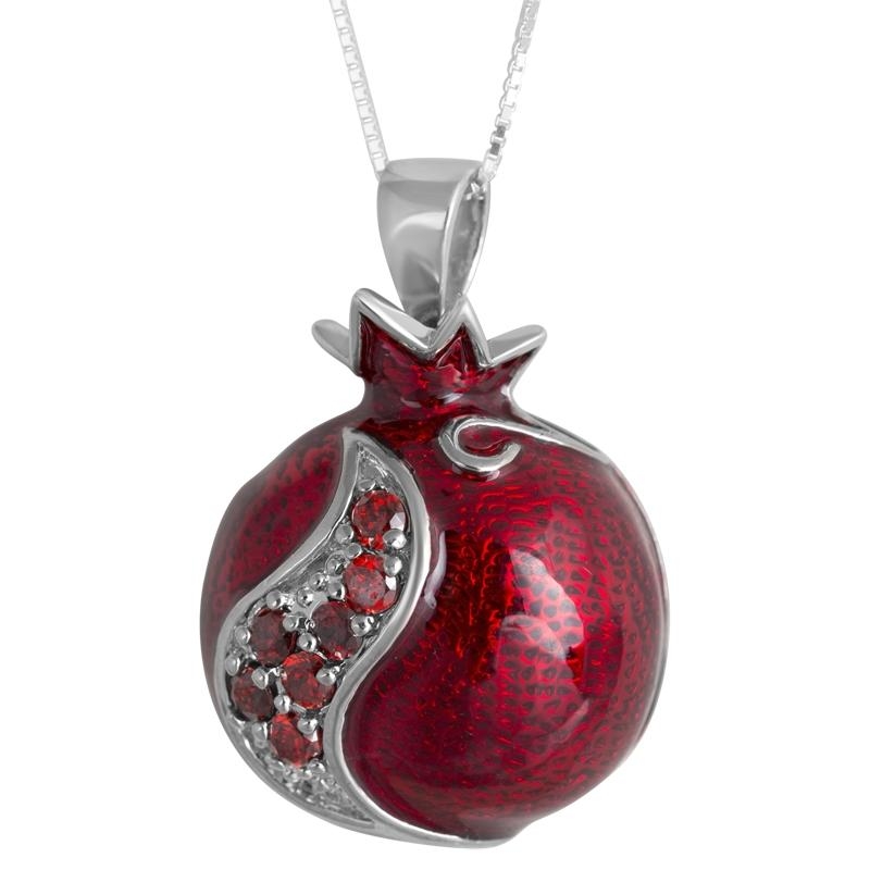 Marina Large Pomegranate Fashion Necklace with Garnet Stones - 1