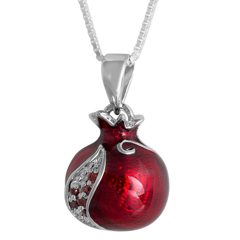 Marina Pomegranate Fashion Necklace with Garnet Stones - 1
