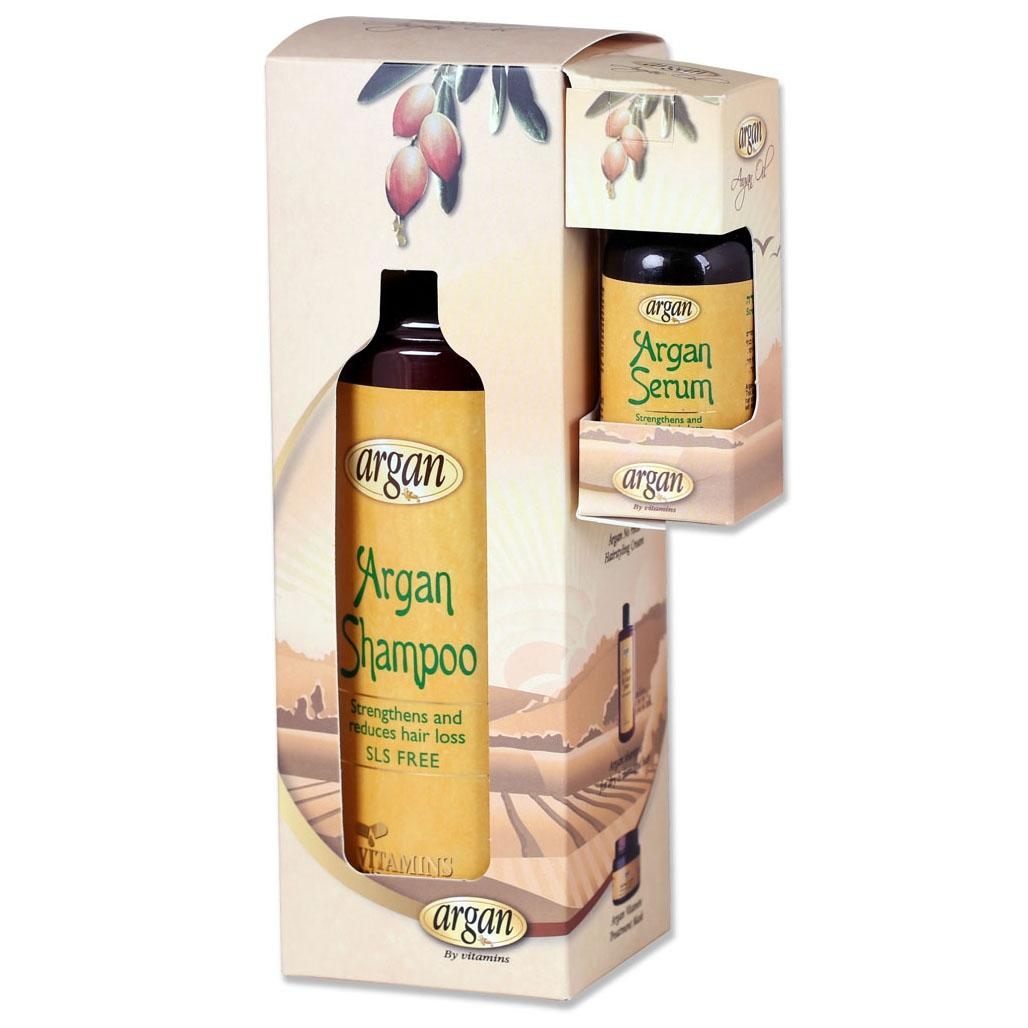 Natural Moroccan Argan Oil Kit: Hair Loss Shampoo and Hair Serum - 1