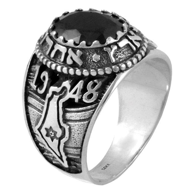 No Other Land: Sterling Silver and Black Zircon Ring - 3