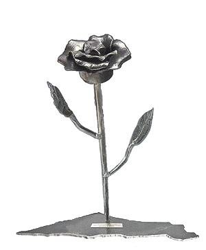 Short Stemmed Rose Sculpture Made From Kassam Rocket - 1