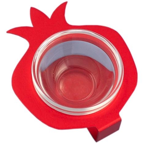 Shraga Landesman Pomegranate Honey Dish - Glass Cups - 1