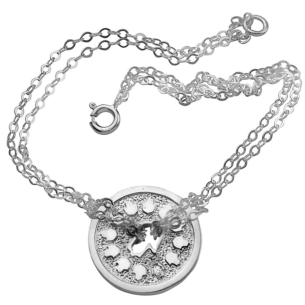 Silver Hamsa Bracelet with Diamond  - 1