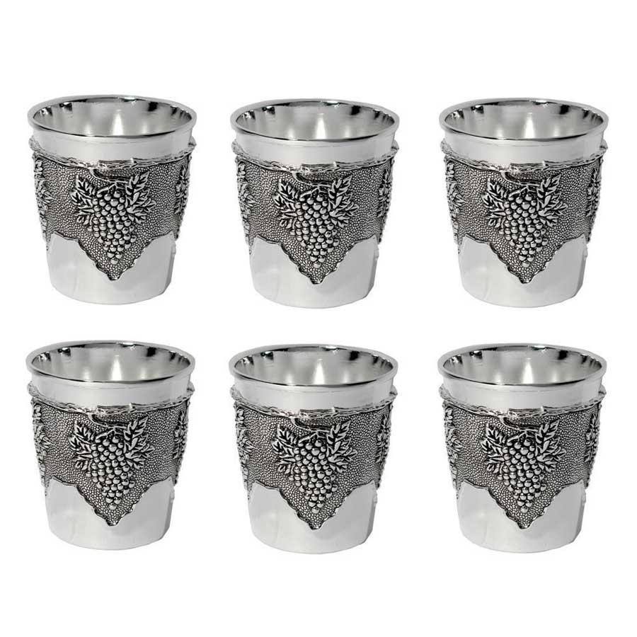  Silver Plated Set of 6 Cups - Grapes - 1