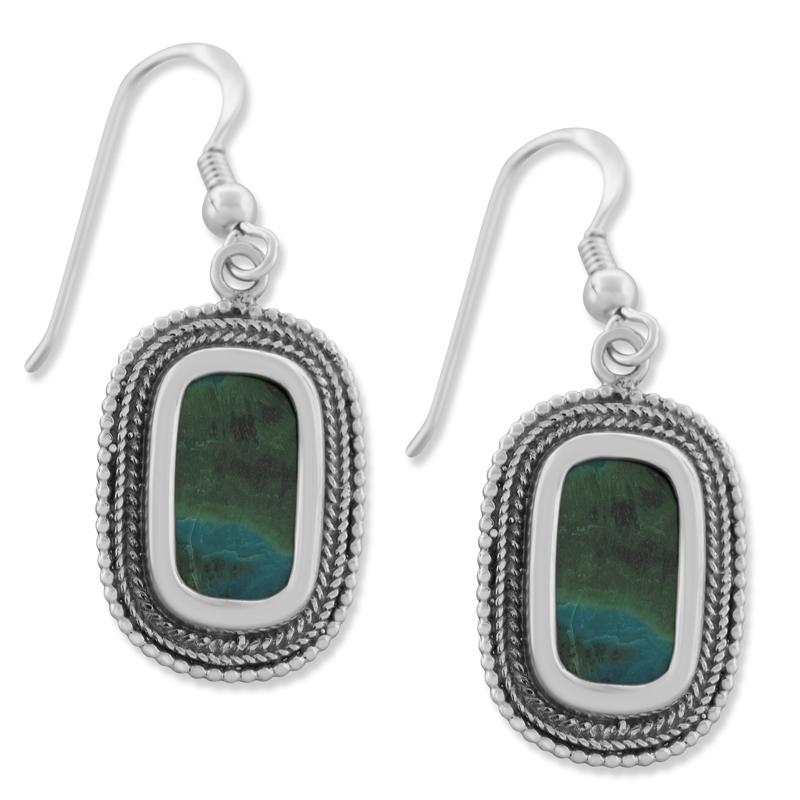 Sterling Silver and Eilat Stone Enchantment Earrings  - 1