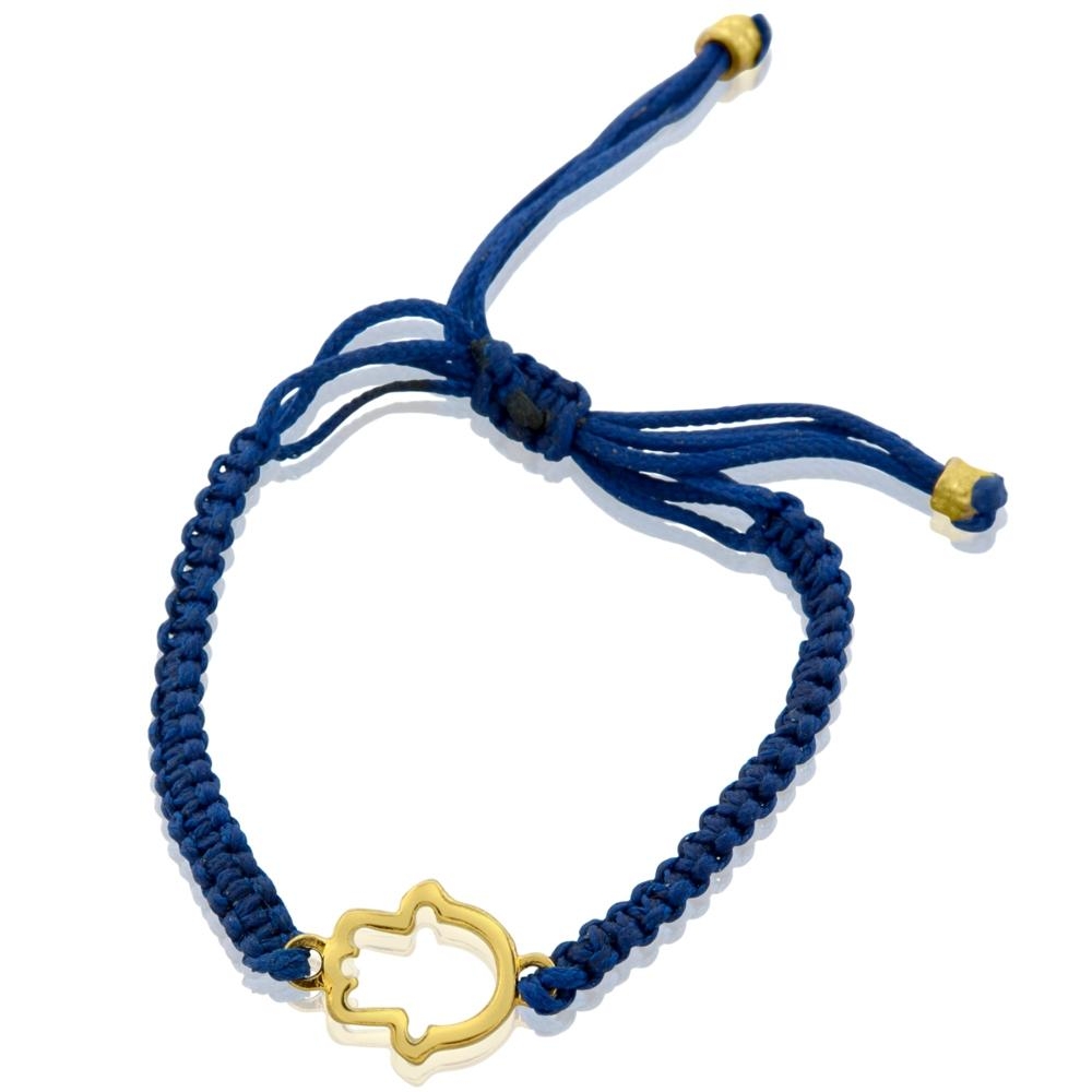 Blue String Hamsa Bracelet by Or Jewelry  - 1