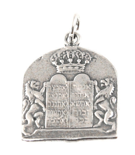  Tablets of the Law Silver Pendant - France - 19th Century - 1