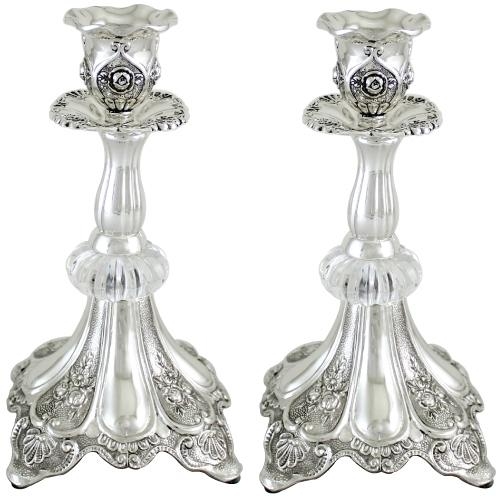 Traditional Long Floral Candlesticks - 1