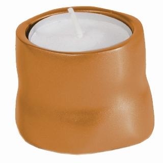 Yair Emanuel Anodized Aluminum Candle Holder (Orange) - 1