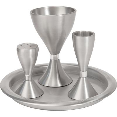 Yair Emanuel Anodized Aluminum Havdallah Set - Silver - 1