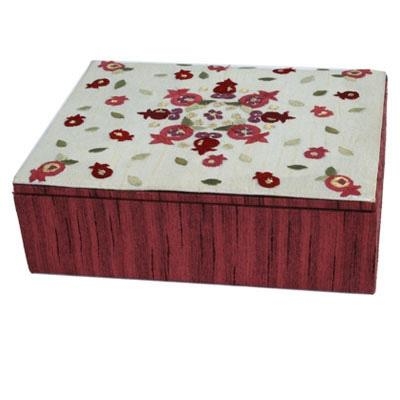 Yair Emanuel Embroidered Jewelry Box - Pomegranates - 1