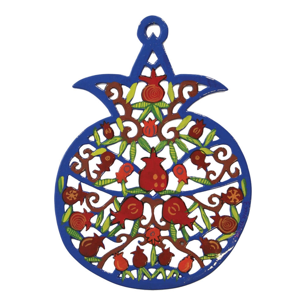  Yair Emanuel Hand Painted Pomegranate - Pomegranate Branches - 1