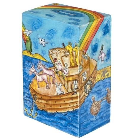  Yair Emanuel Rectangular Tzedakah (Charity) Box - Noah's Ark - 1