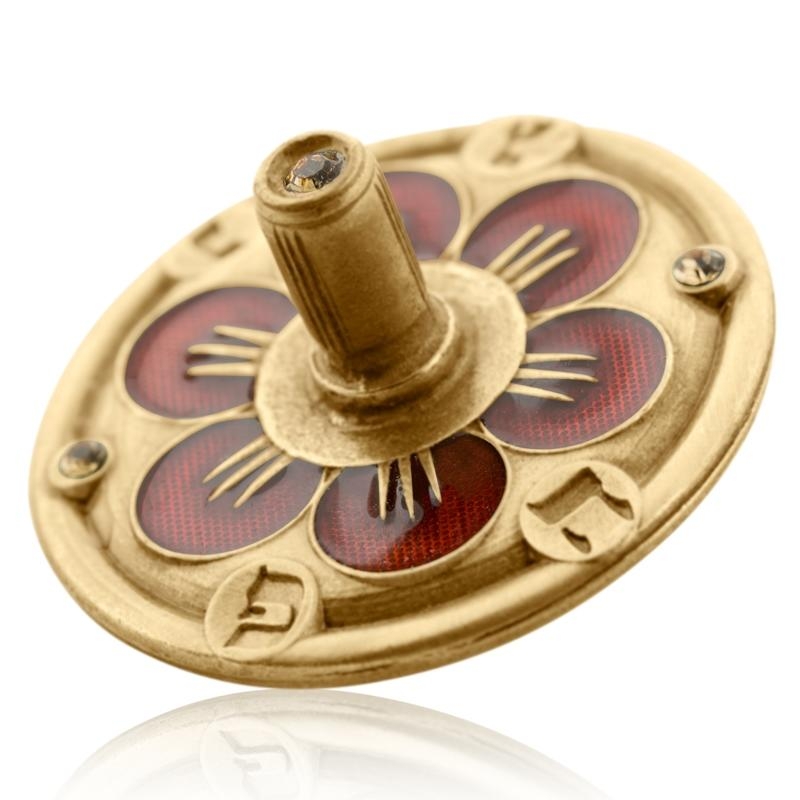 Yealat Chen Gold Plated Dreidel with Pomegranates - 1