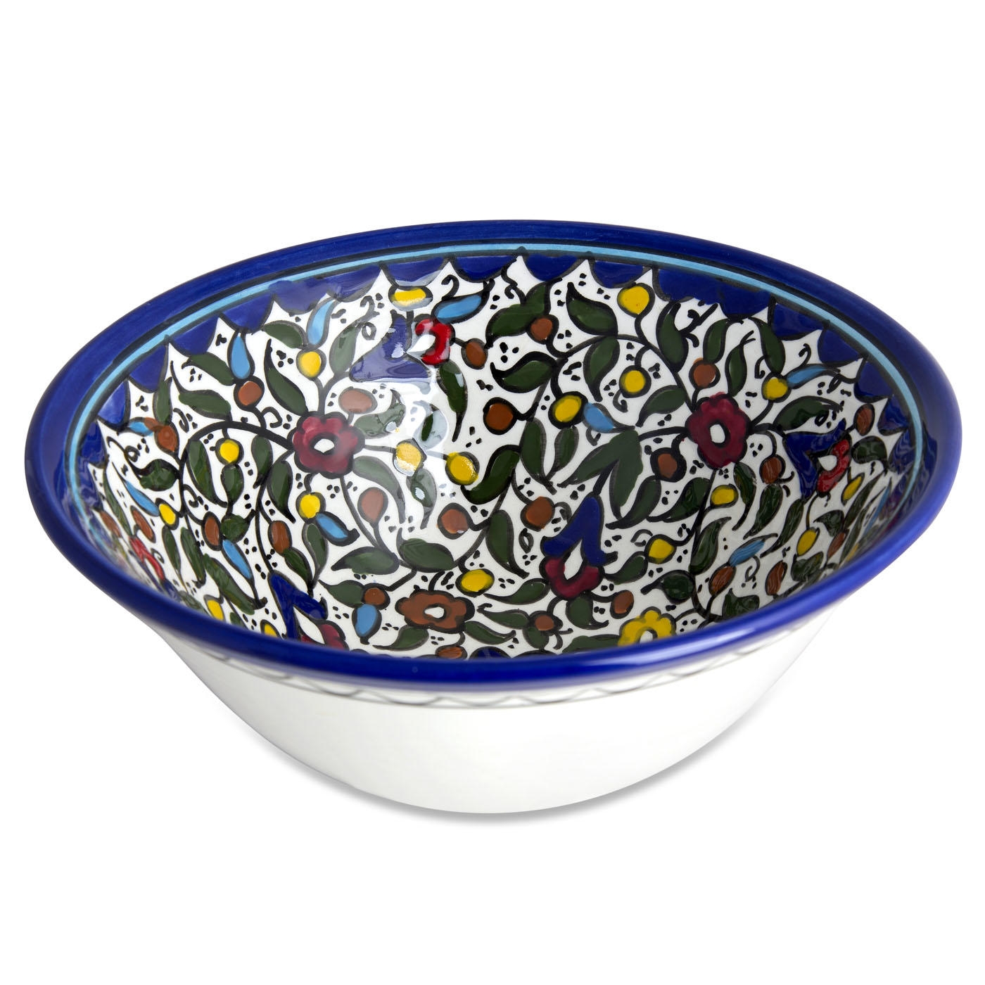 Armenian Ceramics Tall Serving Bowl - Flowers (Extra Large) - 1