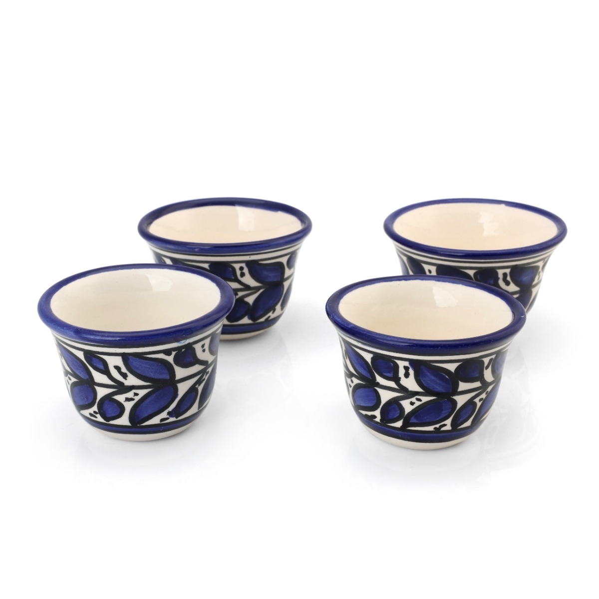 Armenian Ceramic Classic Blue and White Turkish Coffee Cup Set - 1