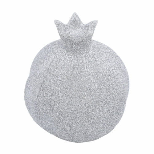 Aluminum Pomegranate Table Decoration with Silver Glitter Coating - 1