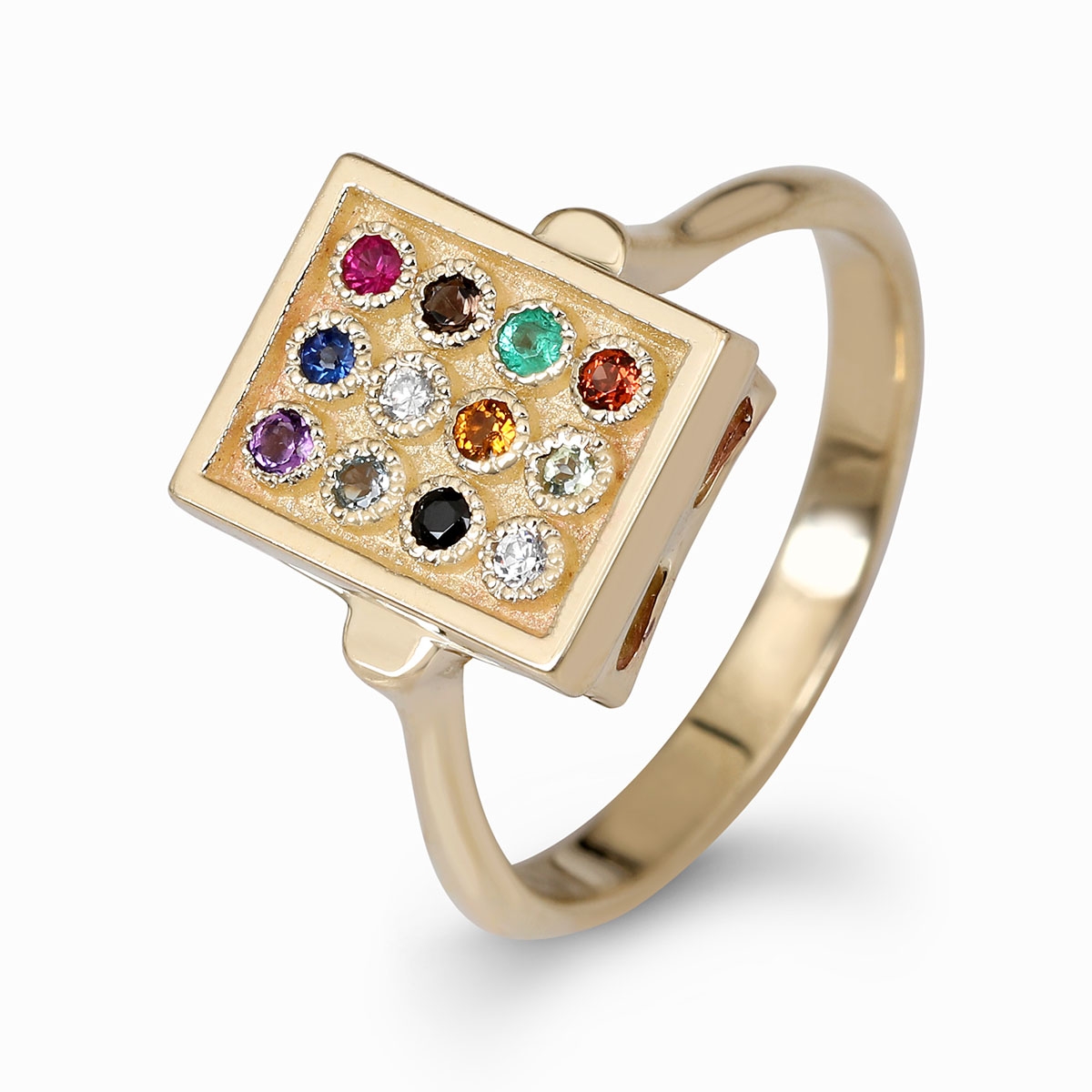 Anbinder Jewelry 14K Yellow Gold Choshen Ring for Women - 1