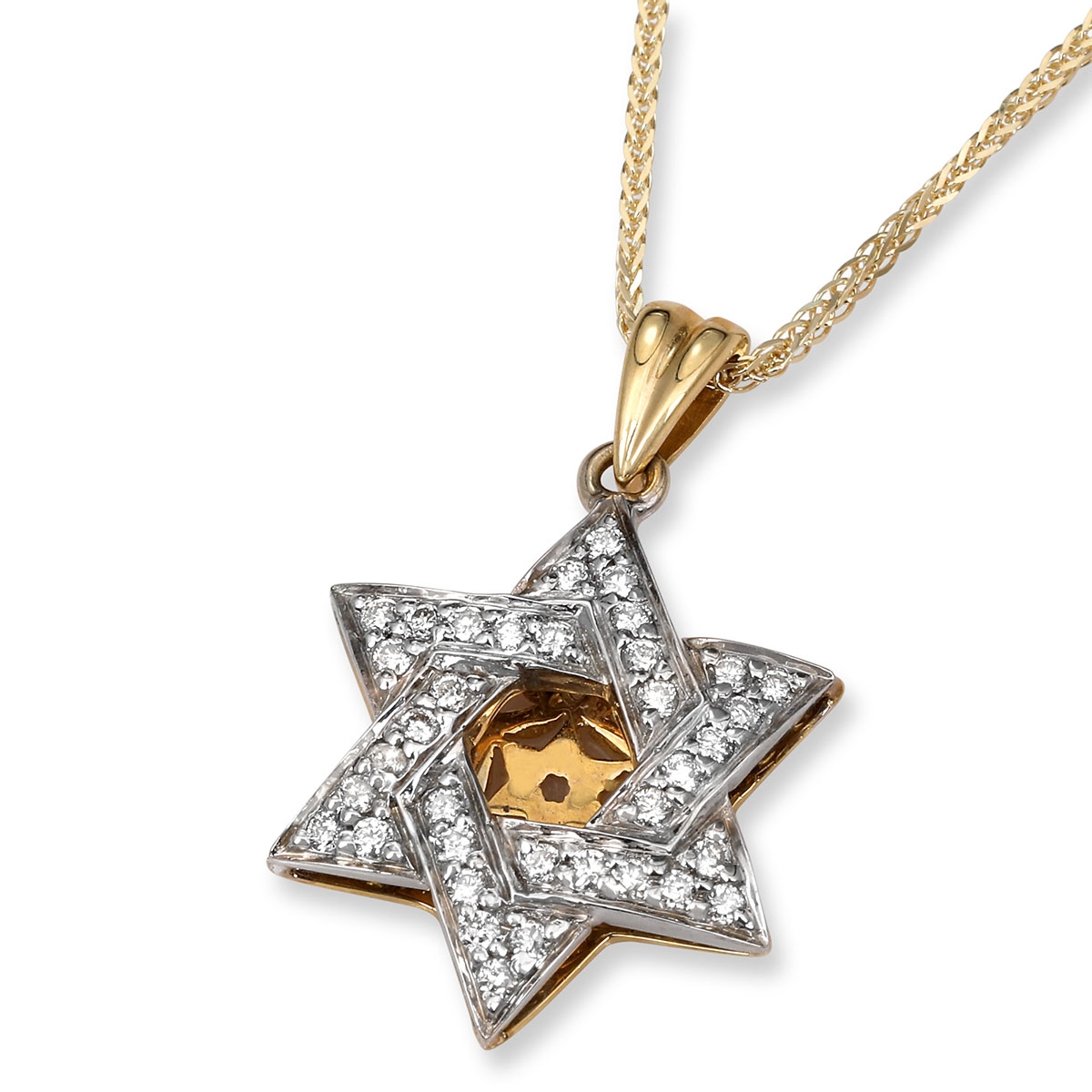Anbinder Jewelry Diamond-Accented Two-Toned 14K Gold Star of David Pendant - 1