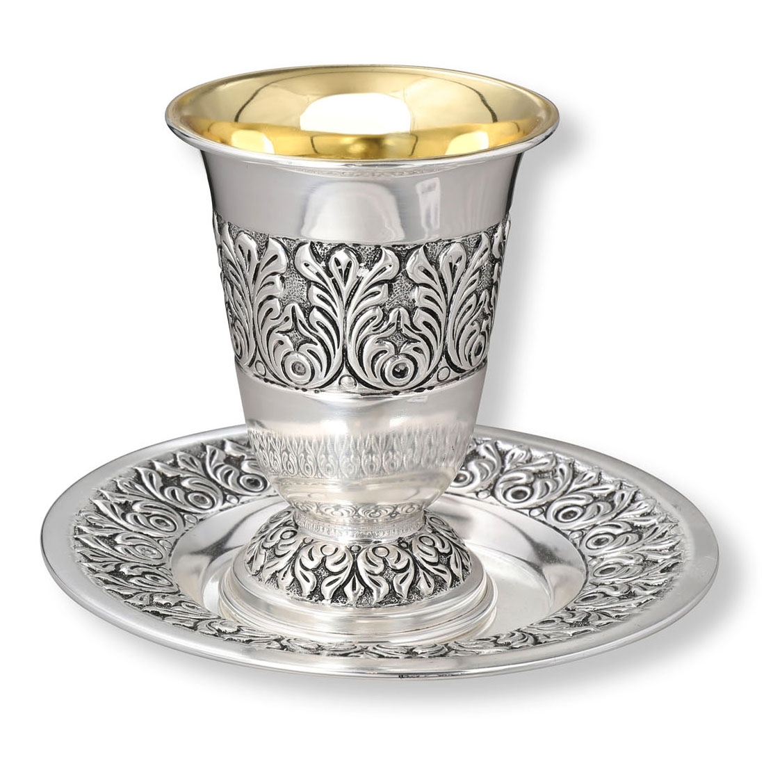Flames Silver-Plated Kiddush Cup Set - 1