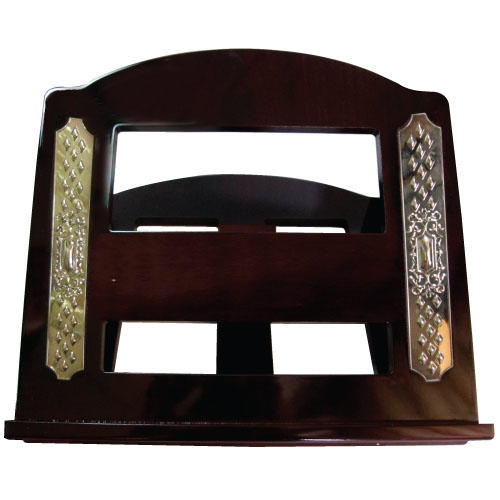 Wood and Metal Book Stand (Shtender) - 2 Decorative Plates - 1