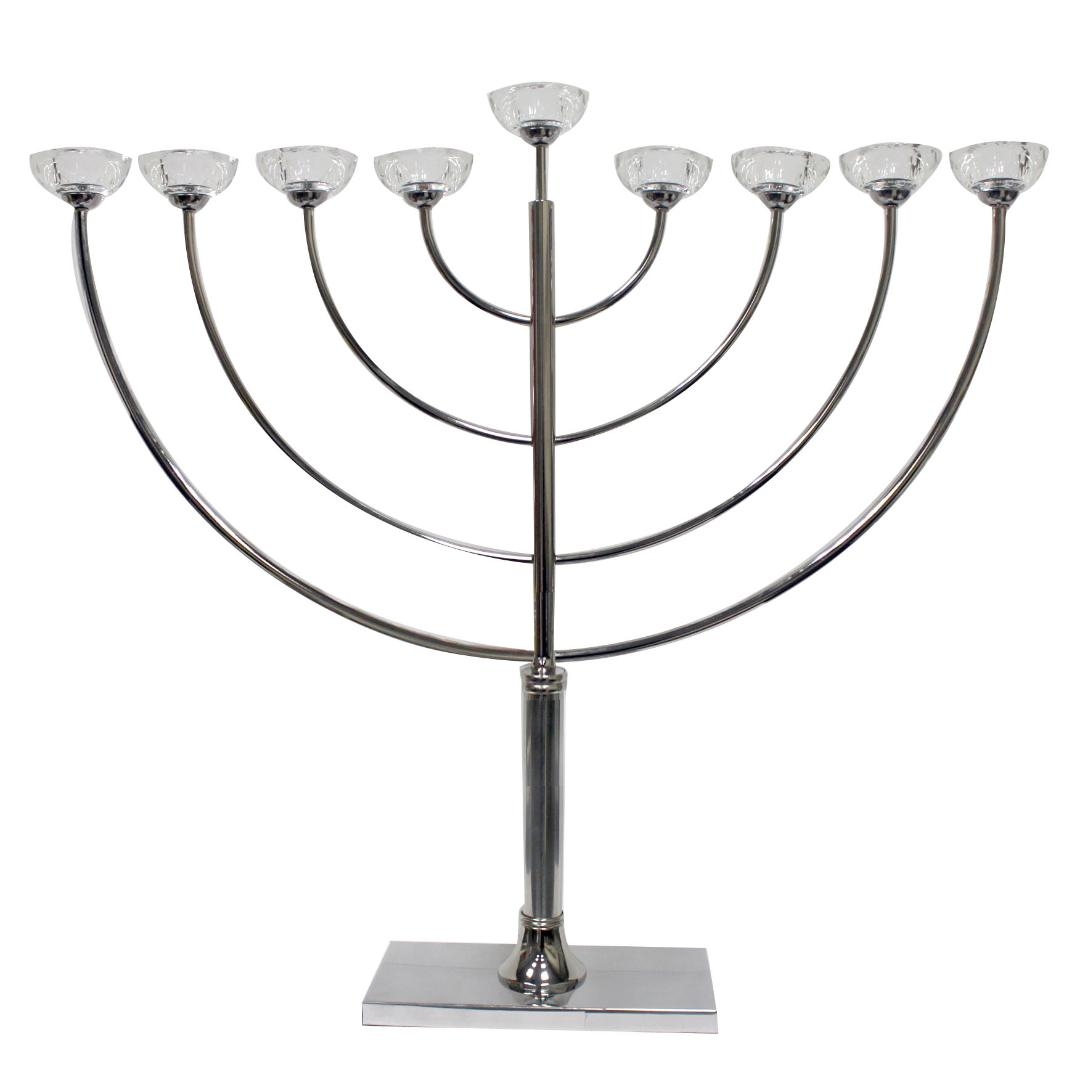 Giant Metal & Crystal Round Hanukkah Menorah (78cm)  - 1