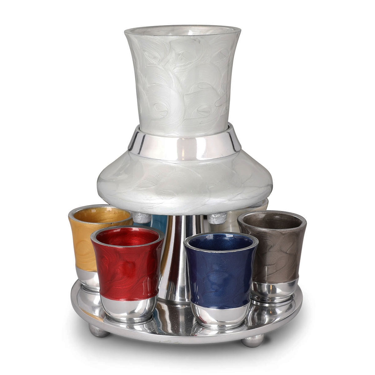 Aluminum Wine Fountain with 6 Small Cups – Multicolored - 1