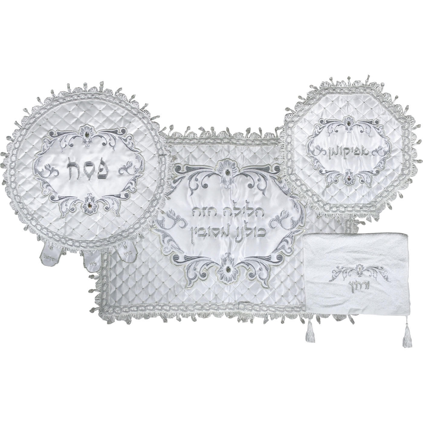 Complete Seder Set - Tasseled and Quilted - 1