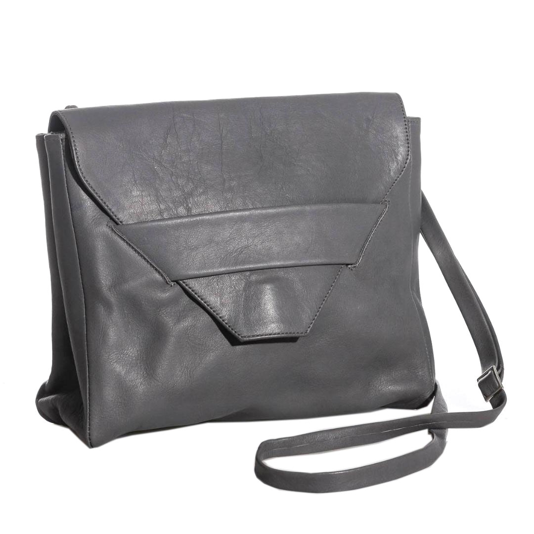 Bilha Bags Lolita Charcoal Leather Clutch Bag - 1
