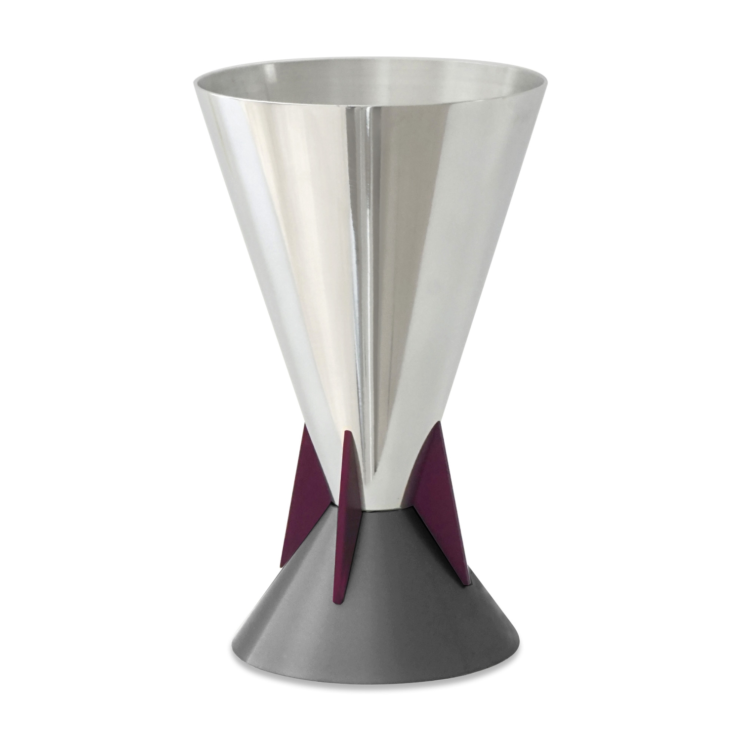 Caesarea Arts Wings Collection Kiddush Cup – Purple and Gray - 1