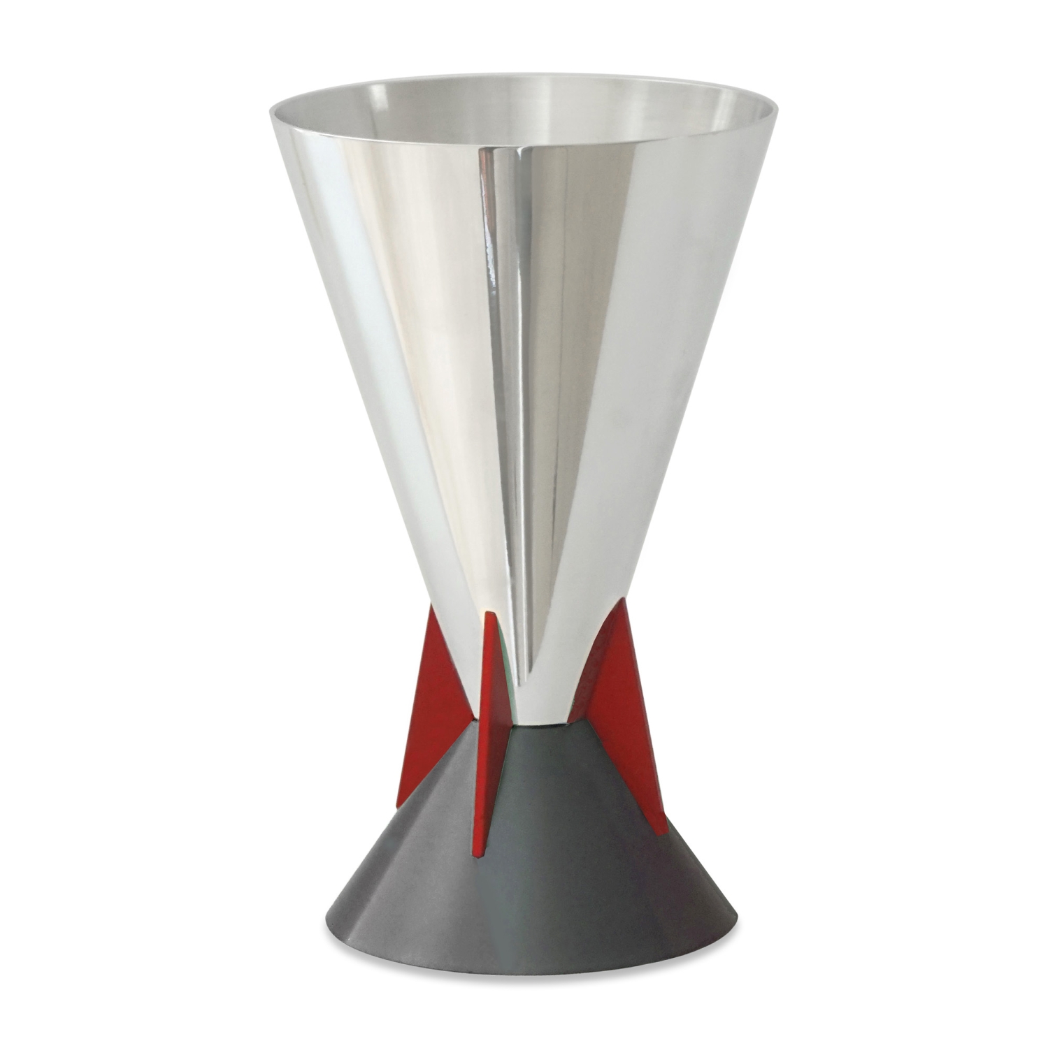 Caesarea Arts Wings Collection Kiddush Cup – Red and Gray - 1