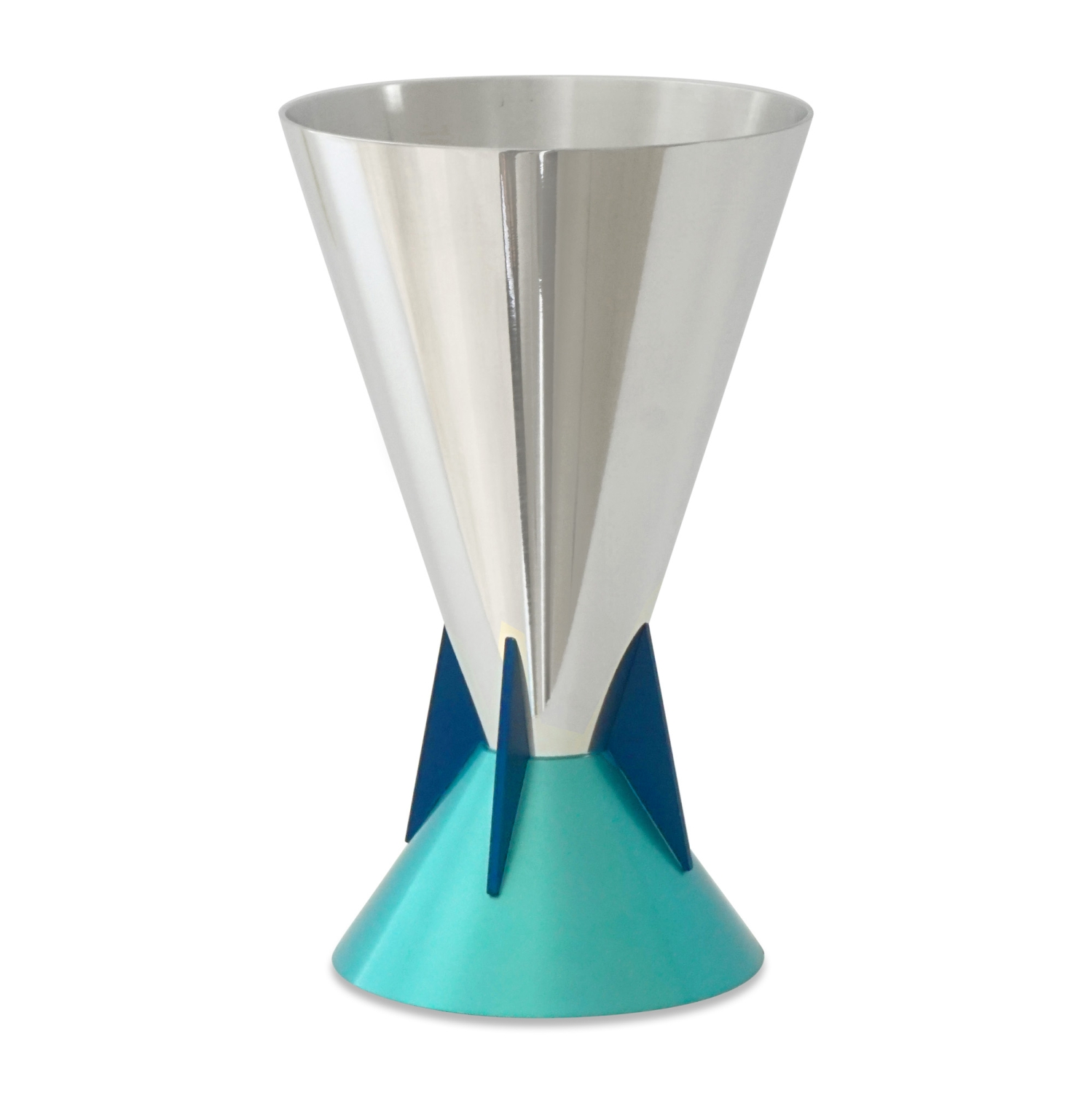 Caesarea Arts Wings Collection Kiddush Cup – Blue and Turquoise - 1