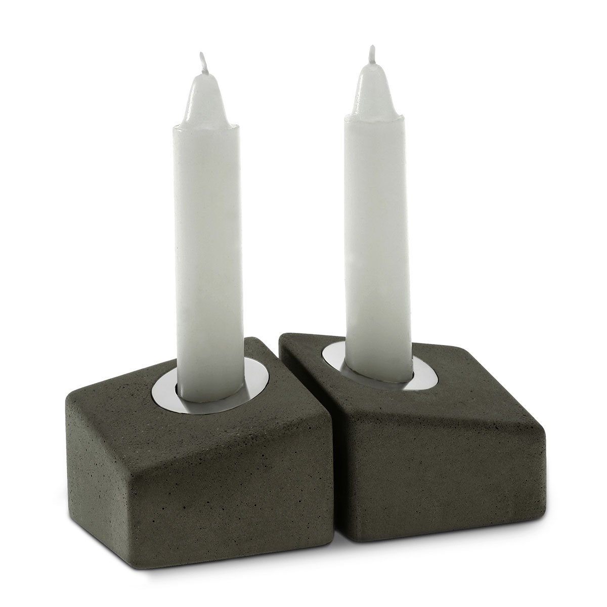 CeMMent Design Grey Concrete Shabbat Candle Holder - 4.5 cm - 1