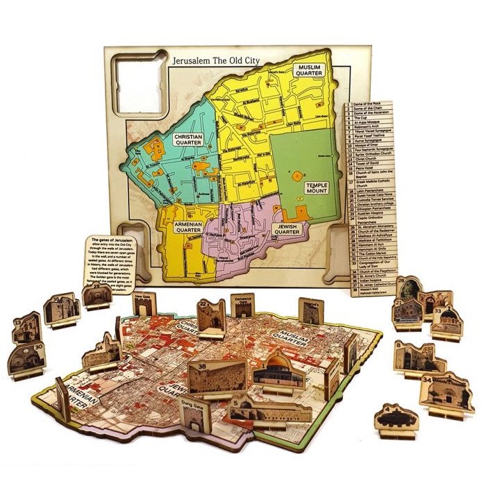 Old City of Jerusalem: Interactive 3D Map (Colorful) - 1