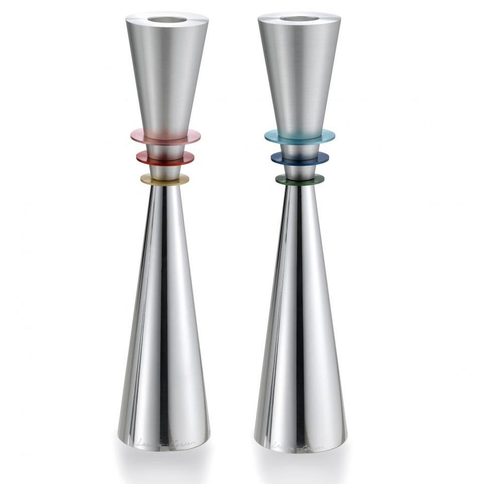 Laura Cowan Adam and Eve Shabbat Candlesticks (Available in Different Colors) - 1